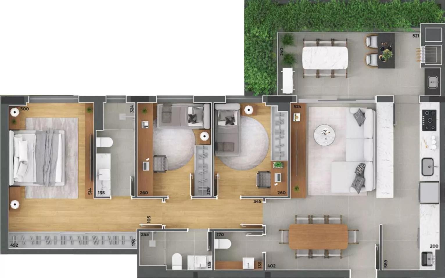 Apartamento de 110m² do Sangiovese Residencial