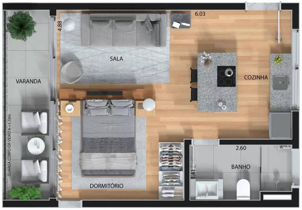 Planta de 39,3m² do MM536