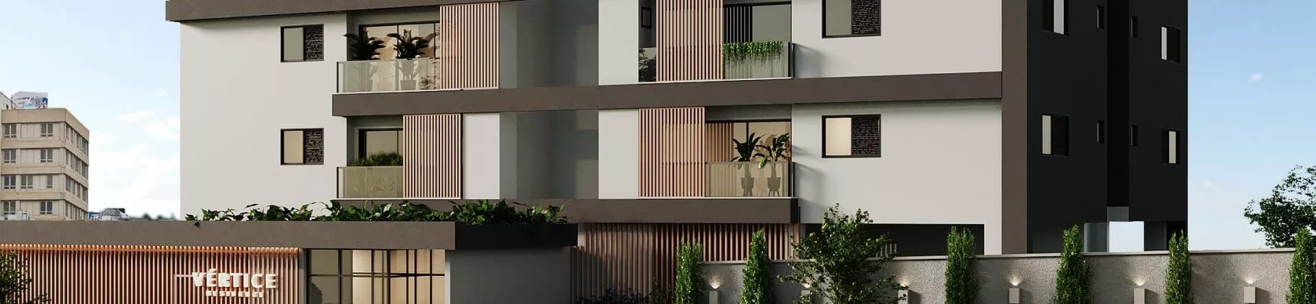 Fachada do Vértice Residence, da Construtora Martins Soares