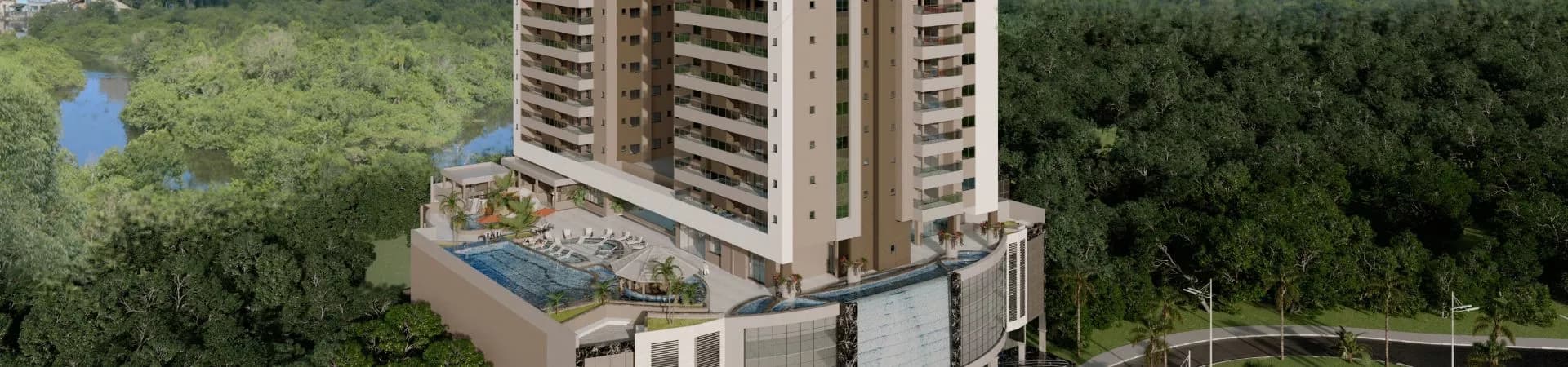 Fachada do Reserva do Arvoredo Home Club, da Profor