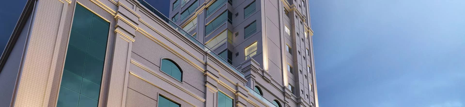 Fachada do Meridian Tower, da Pasqualotto Empreendimentos