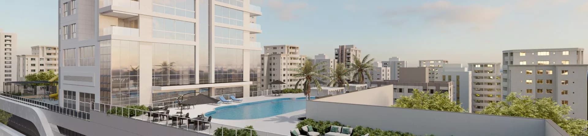 Fachada do Meridian Tower, da RV Empreendimentos