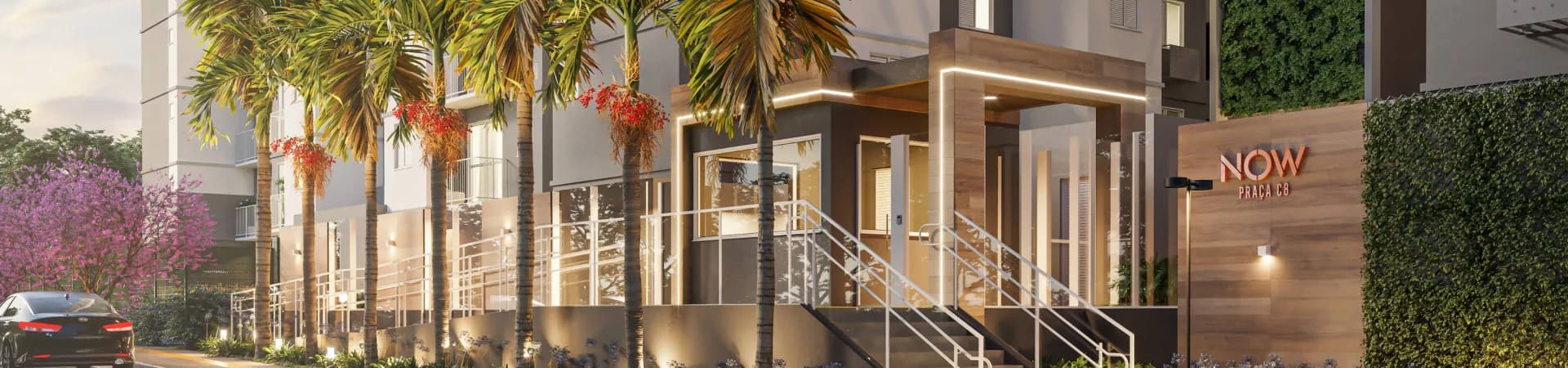 Fachada do Now Praça C8, da EBM