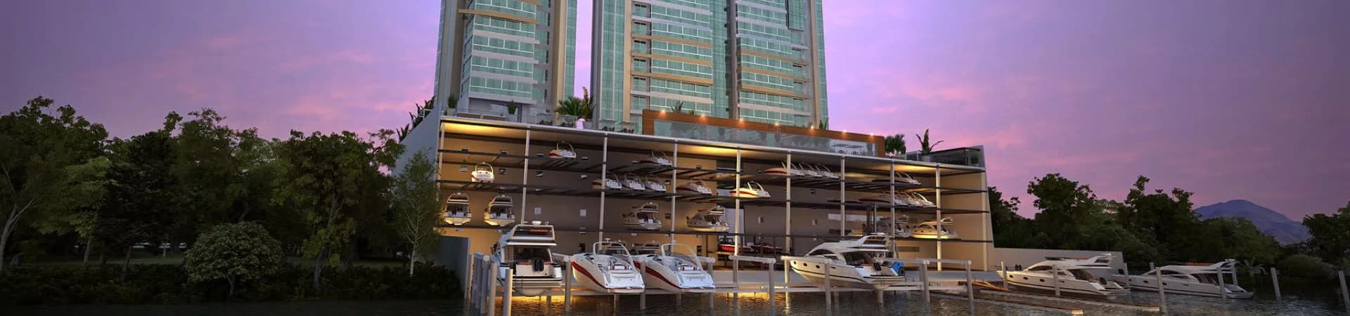 Fachada do Marina Beach Towers, da Mendes & Sibara Construtora