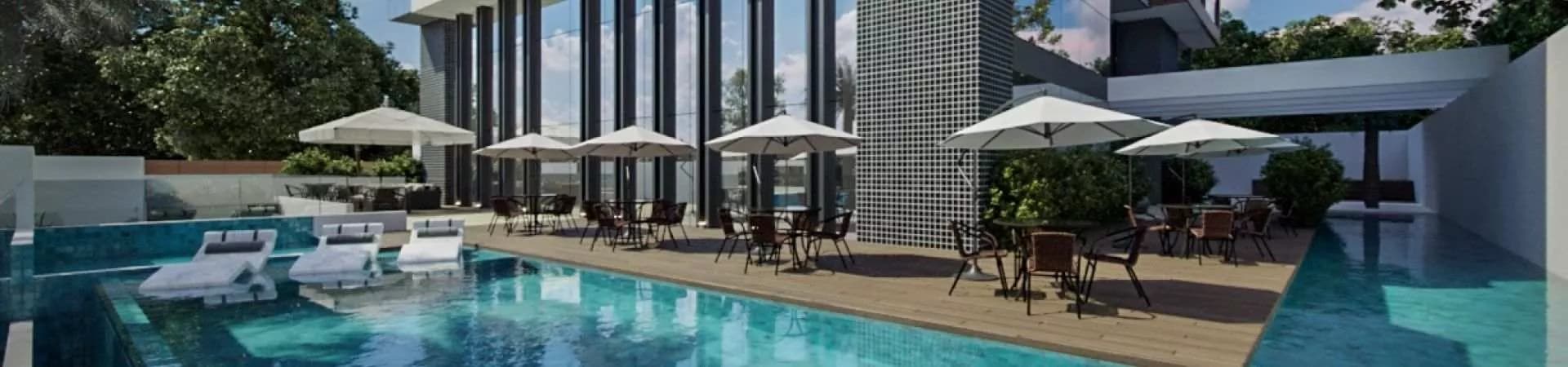 Fachada do Aquamarine, da Oriente