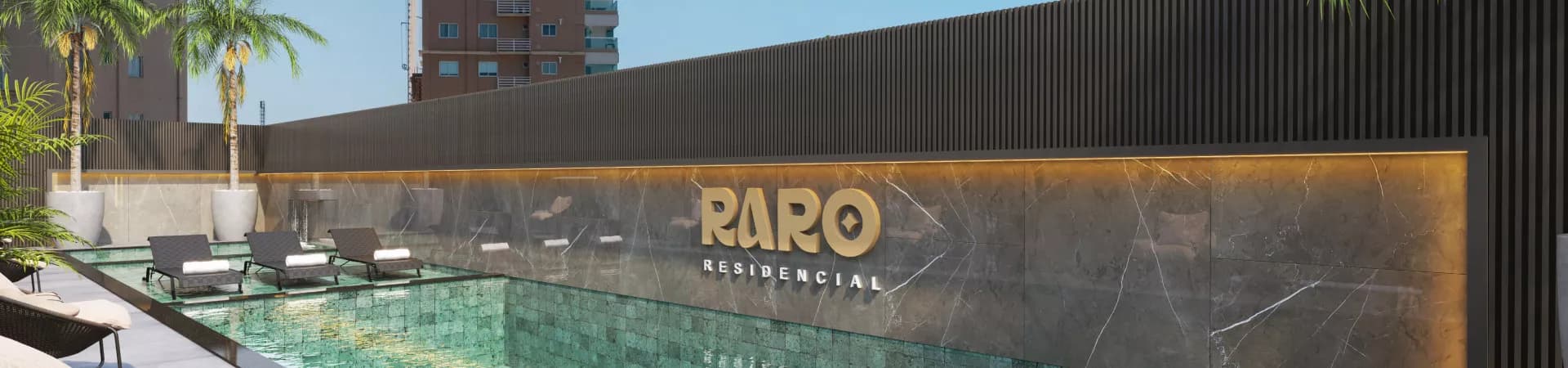 Piscina do Raro Residencial, da Selcor Empreendimentos