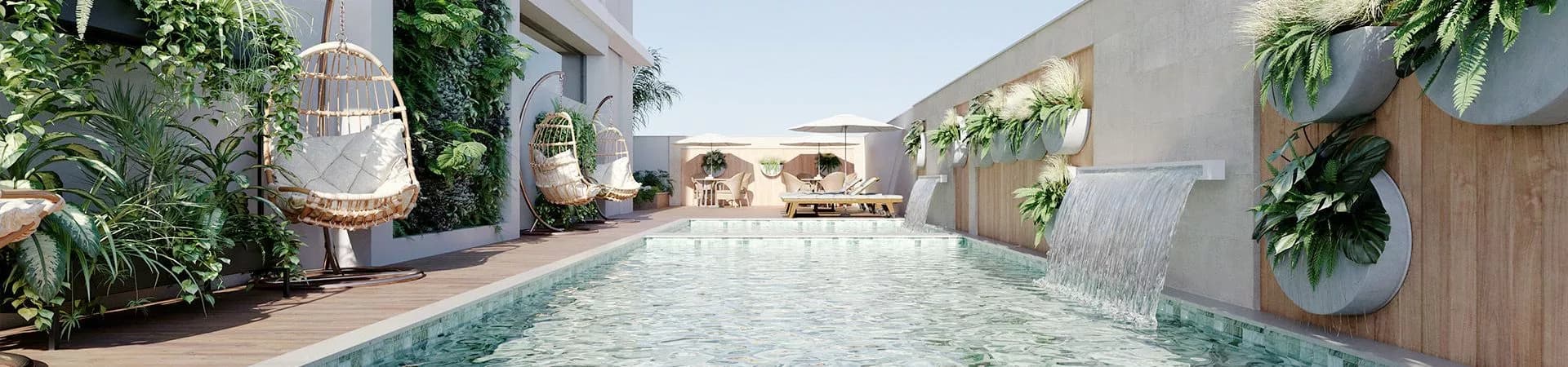 Piscina do Martinique Residence, da Île Construtora