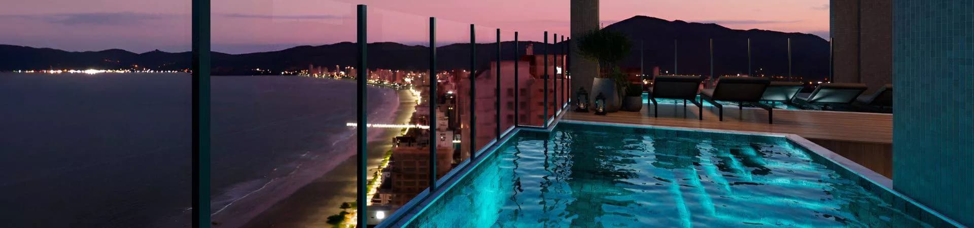 Vista piscina do Oben 230, da Impactos