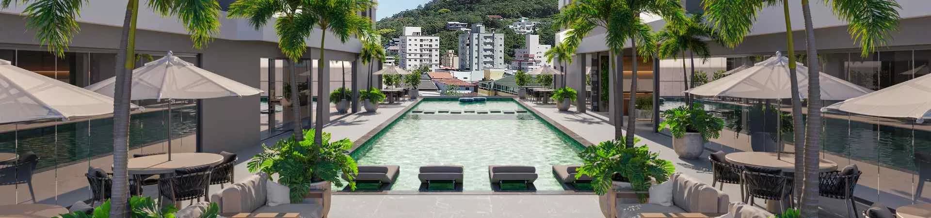 Piscina do Dreams Village Residence, da N1 Construtora