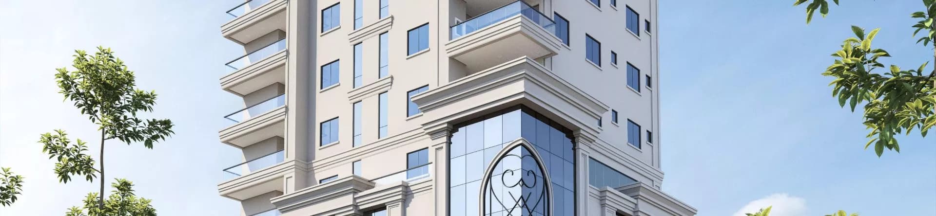 Fachada do Módena Residenziale, da Porto Florencio & Vequi Empreendime