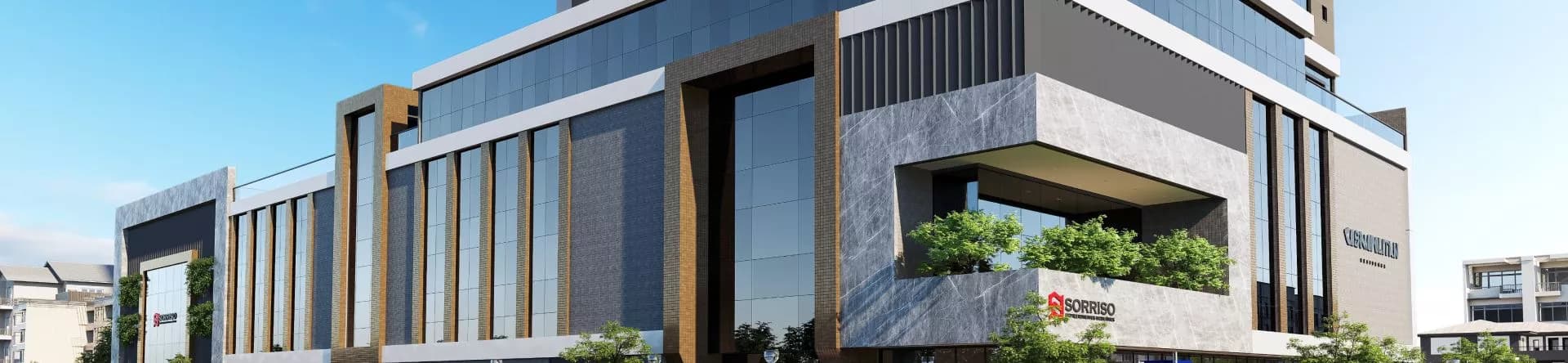 Fachada da Cosmopolitan Residence, da construtora Sorriso Empreendimen