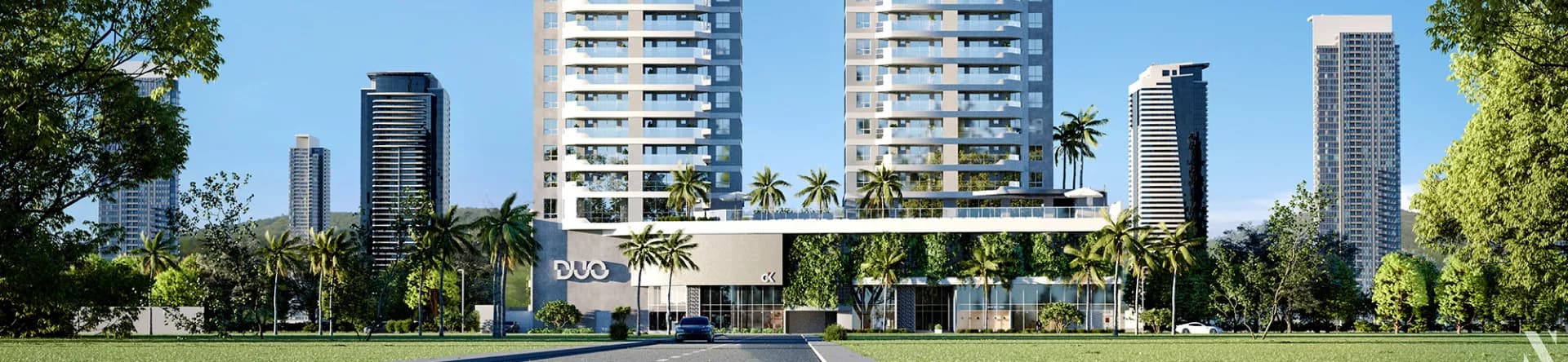 Fachada do Duo Praia Brava, da Construtora CK