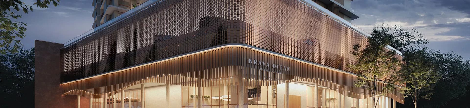 Fachada da Brava Ocean Home Club, da Construtora CN Construtora e Inco